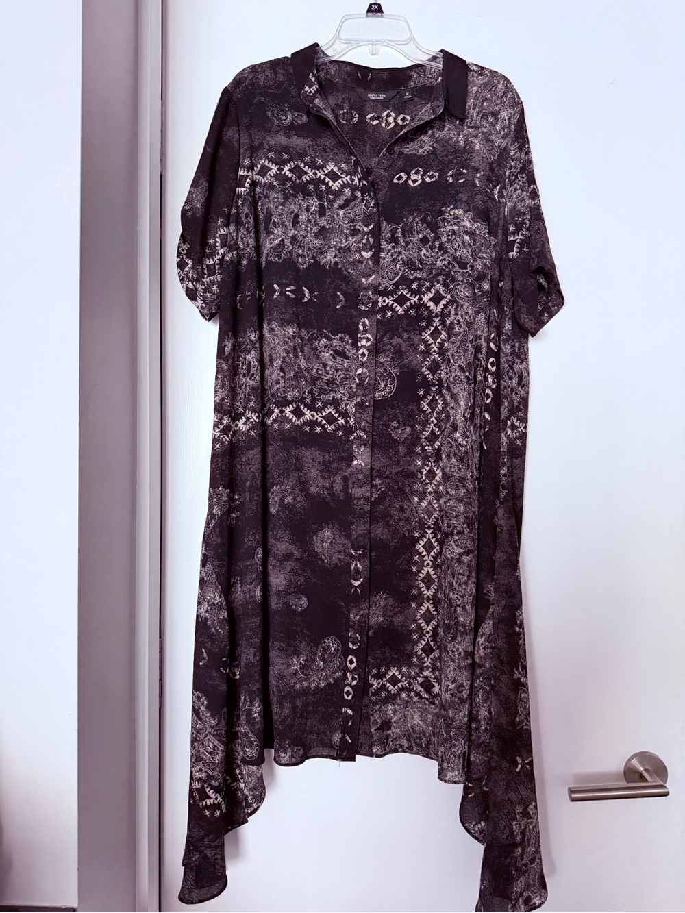 Simply Vera Flowy Button-Front Two Piece Tunic Dress, 1X